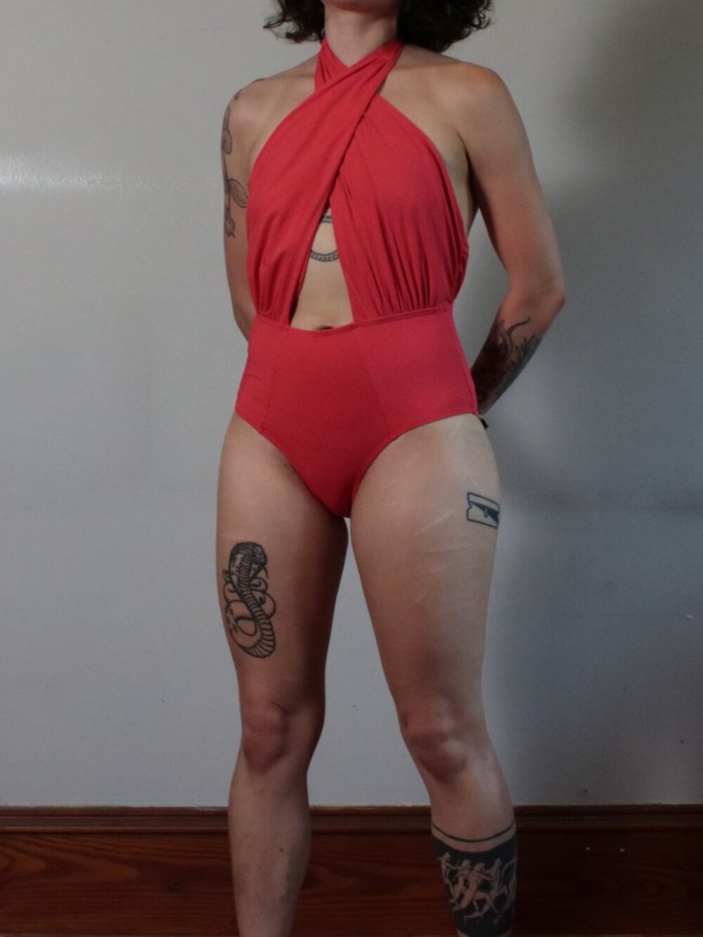 Envya Swimwear Red One Piece Swimsuit Size S